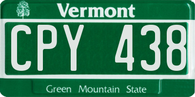 VT license plate CPY438