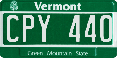 VT license plate CPY440