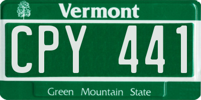 VT license plate CPY441