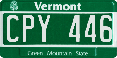 VT license plate CPY446
