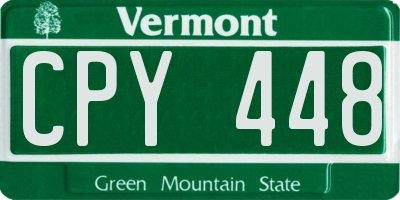 VT license plate CPY448