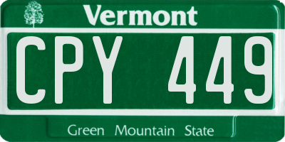 VT license plate CPY449