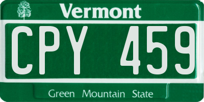 VT license plate CPY459