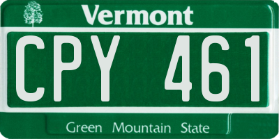 VT license plate CPY461