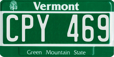 VT license plate CPY469