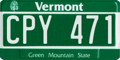 VT license plate CPY471