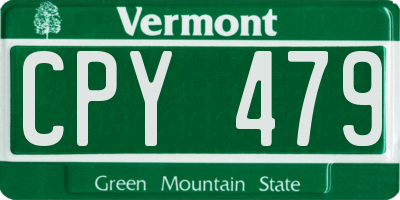 VT license plate CPY479