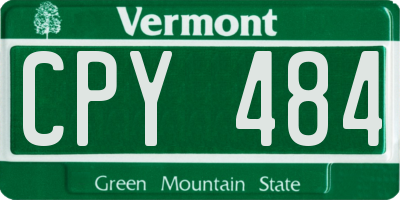 VT license plate CPY484