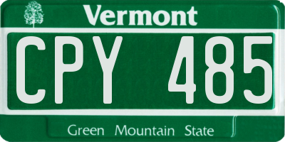 VT license plate CPY485