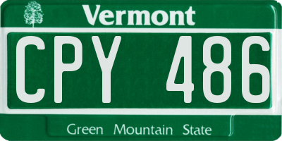 VT license plate CPY486