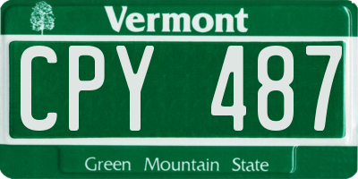 VT license plate CPY487