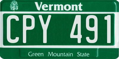 VT license plate CPY491