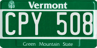 VT license plate CPY508