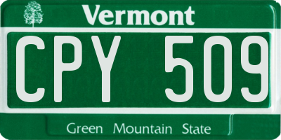 VT license plate CPY509