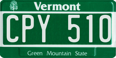 VT license plate CPY510