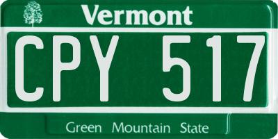 VT license plate CPY517