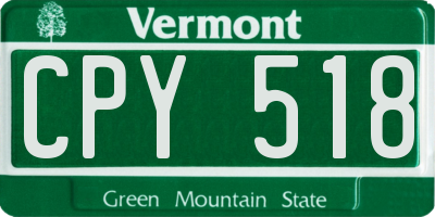 VT license plate CPY518