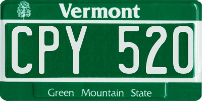 VT license plate CPY520