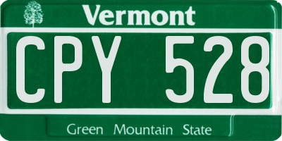 VT license plate CPY528