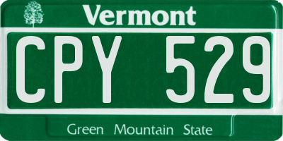 VT license plate CPY529