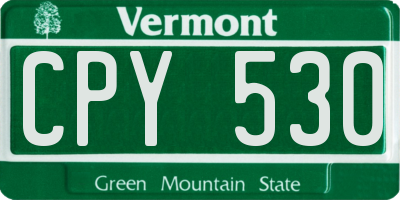 VT license plate CPY530