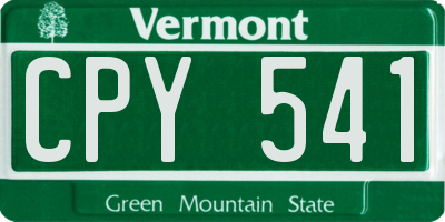VT license plate CPY541