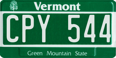 VT license plate CPY544