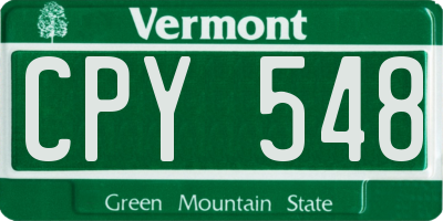 VT license plate CPY548