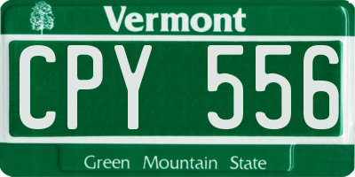 VT license plate CPY556