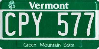 VT license plate CPY577
