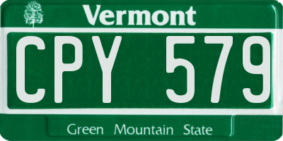 VT license plate CPY579