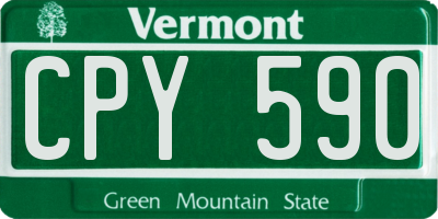VT license plate CPY590