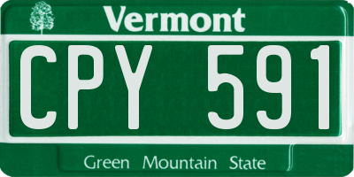 VT license plate CPY591