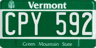 VT license plate CPY592