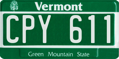 VT license plate CPY611