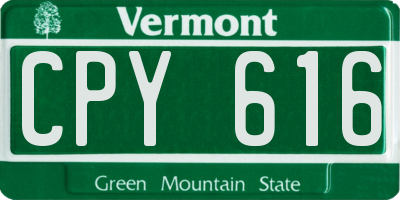VT license plate CPY616