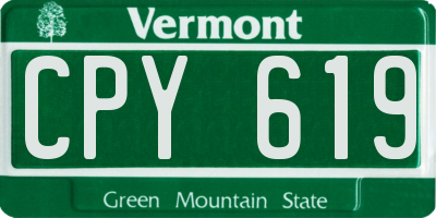 VT license plate CPY619