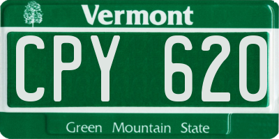 VT license plate CPY620