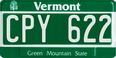 VT license plate CPY622