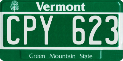 VT license plate CPY623