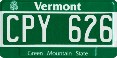 VT license plate CPY626