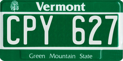 VT license plate CPY627