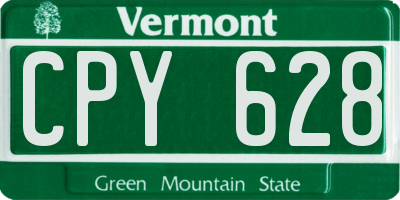 VT license plate CPY628