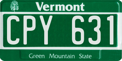 VT license plate CPY631