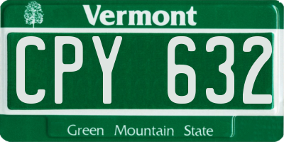 VT license plate CPY632