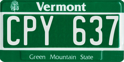 VT license plate CPY637