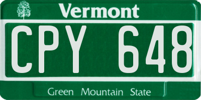 VT license plate CPY648