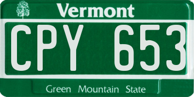 VT license plate CPY653