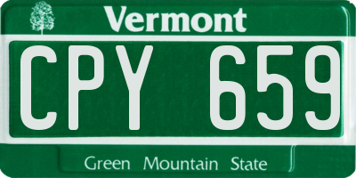 VT license plate CPY659