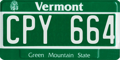 VT license plate CPY664